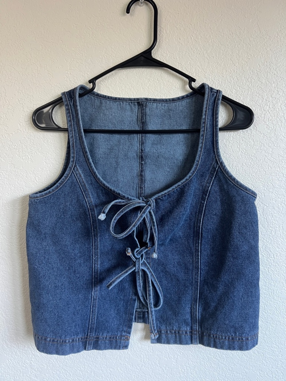 Denim Tie Front Vest